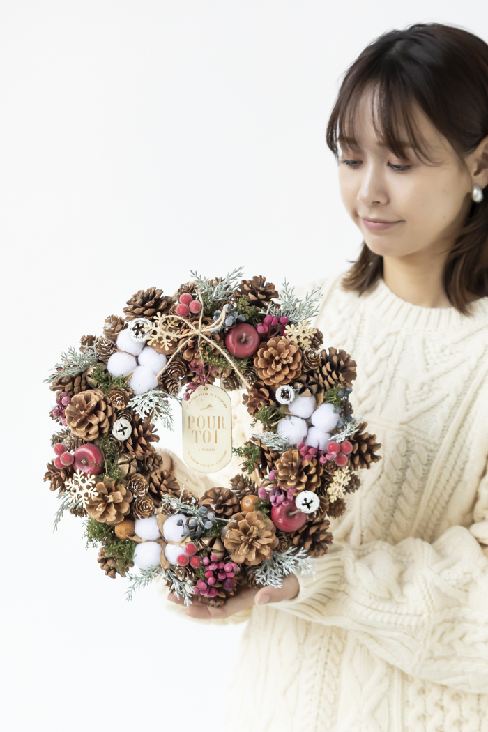 クリスマスリース アップルスノー L #2195の写真12枚目