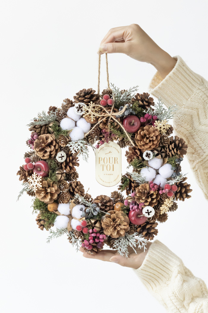 クリスマスリース アップルスノー L #2195の写真13枚目