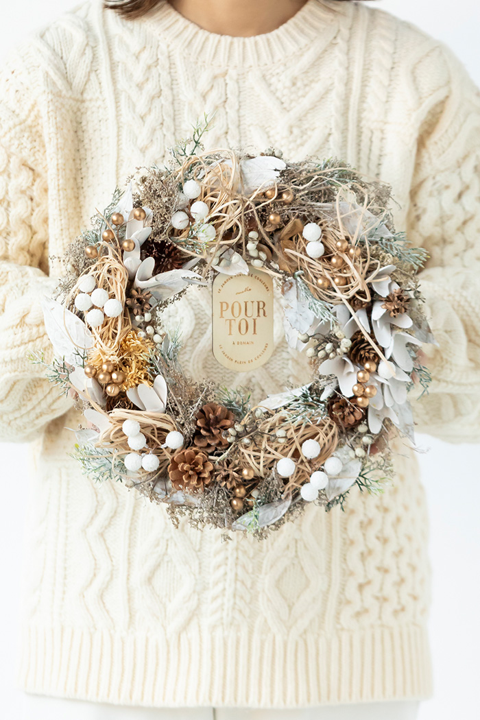 クリスマスリース ナチュラルリーフ L #2196の写真1枚目