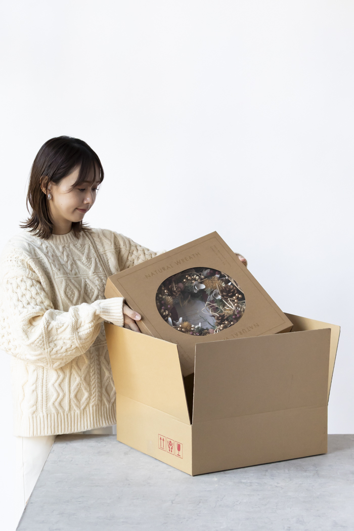 クリスマスリース ワインレッドリーフ L #2197の写真11枚目