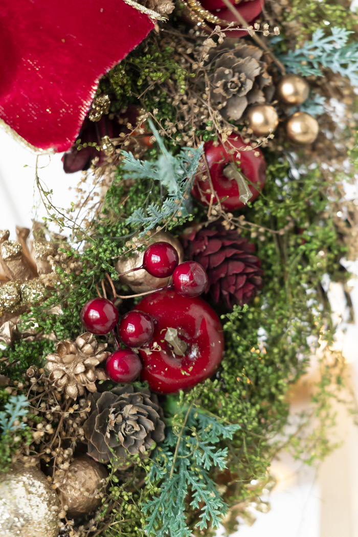 クリスマスリース フォレストレッドリボン L #2199の写真6枚目