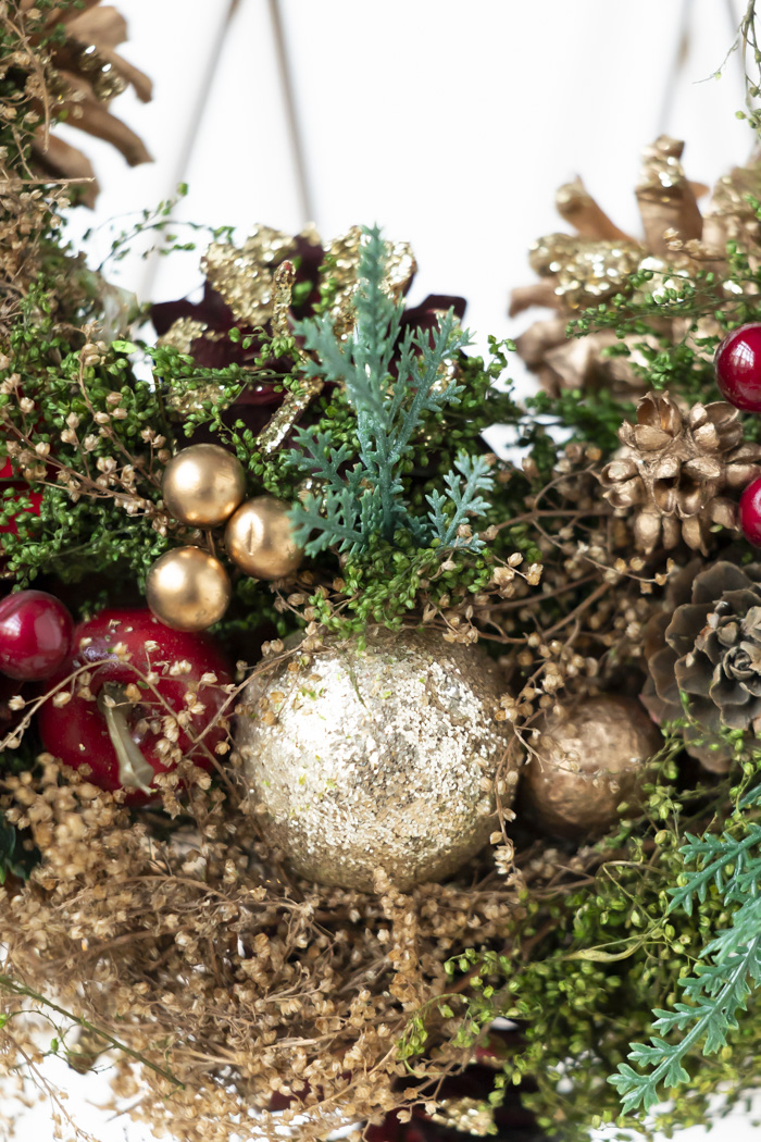 クリスマスリース フォレストレッドリボン L #2199の写真7枚目