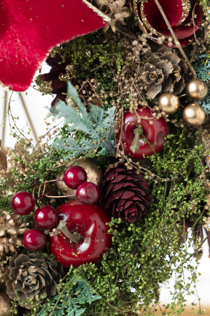 クリスマスリース フォレストレッドリボン L #2199の写真8枚目