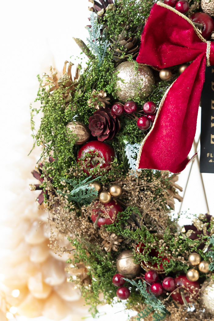 クリスマスリース フォレストレッドリボン L #2199の写真9枚目