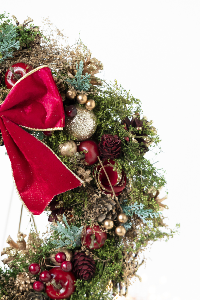 クリスマスリース フォレストレッドリボン L #2199の写真11枚目