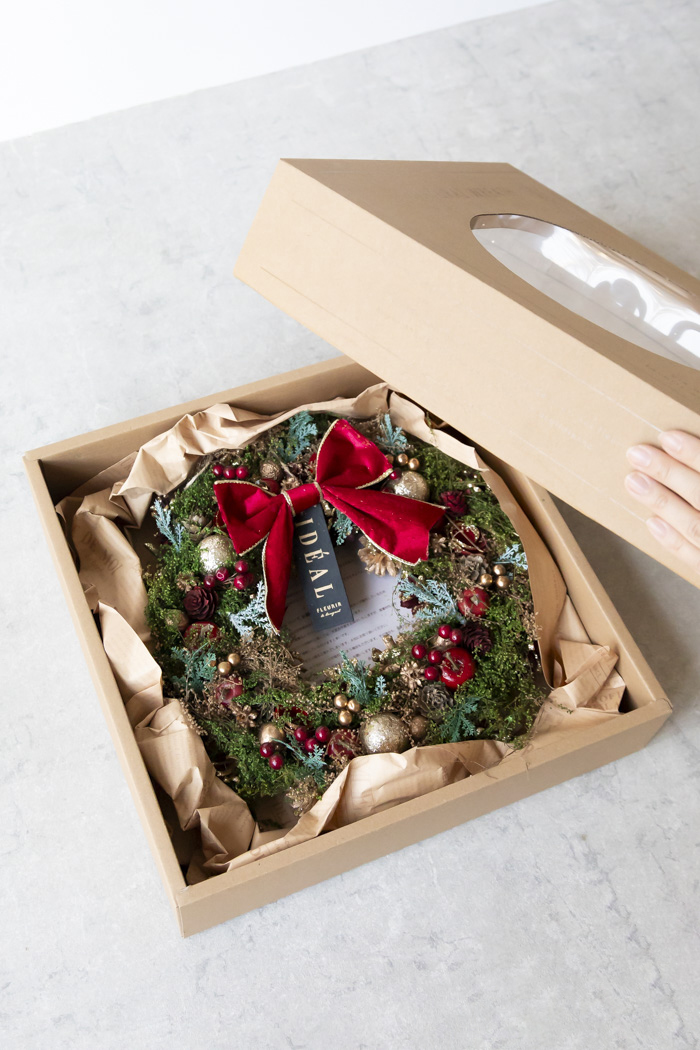 クリスマスリース フォレストレッドリボン L #2199の写真12枚目