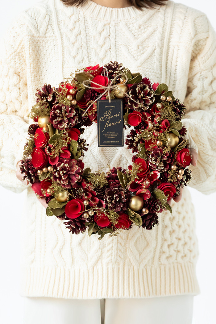 クリスマスリース レッドゴージャス L #2200の写真1枚目