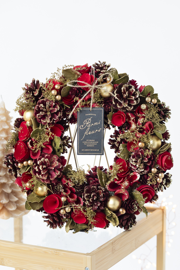クリスマスリース レッドゴージャス L #2200の写真2枚目