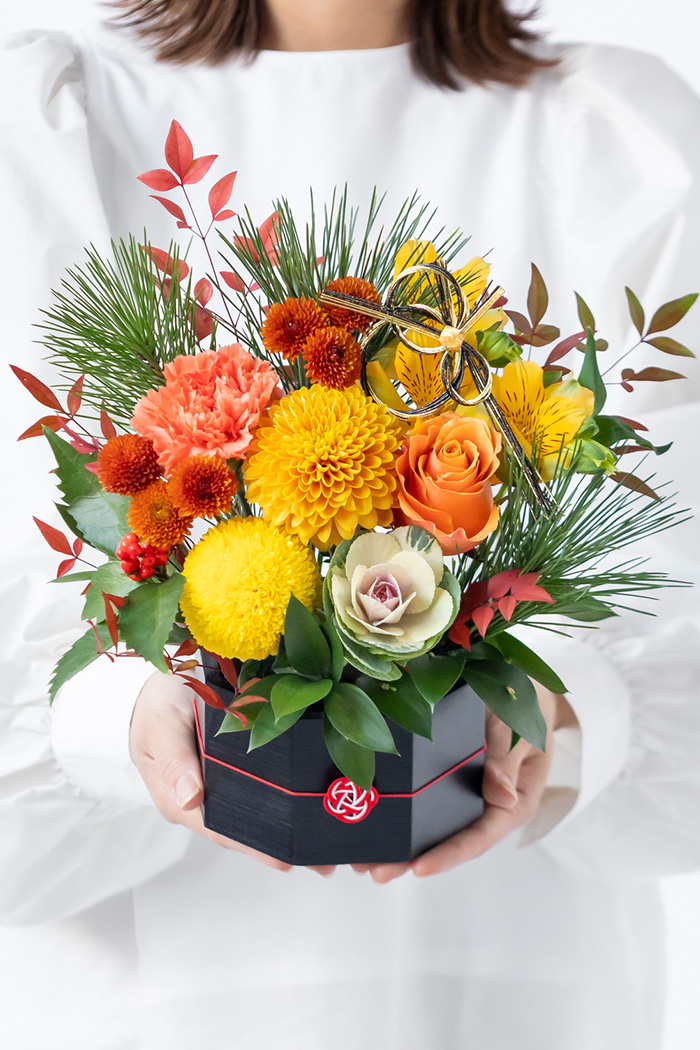 お正月限定 アレンジメント YEL×ORN  #2206 size:80