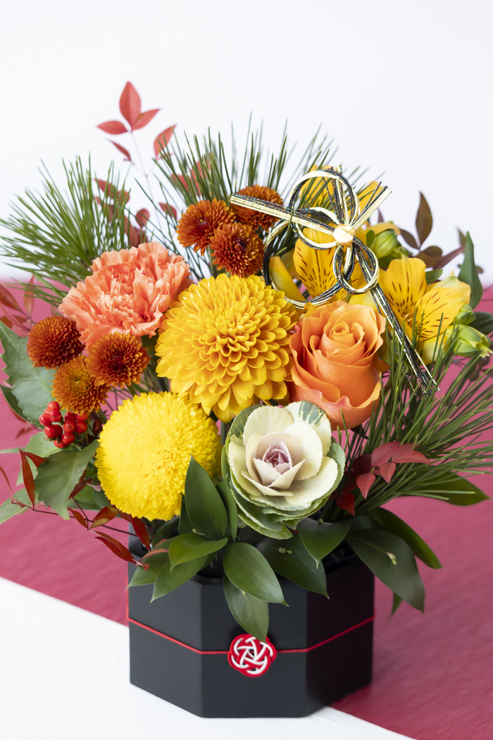 お正月限定 アレンジメント YEL×ORN  #2206 size:80の写真2枚目