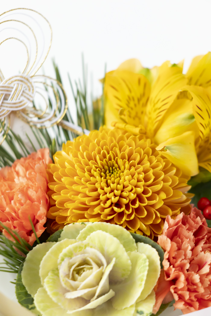 お正月限定 そのまま飾れるブーケ YEL×ORN #2212 size:60の写真4枚目