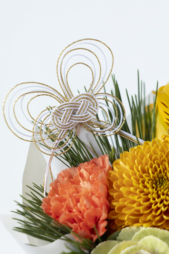 お正月限定 そのまま飾れるブーケ YEL×ORN #2212 size:60の写真5枚目