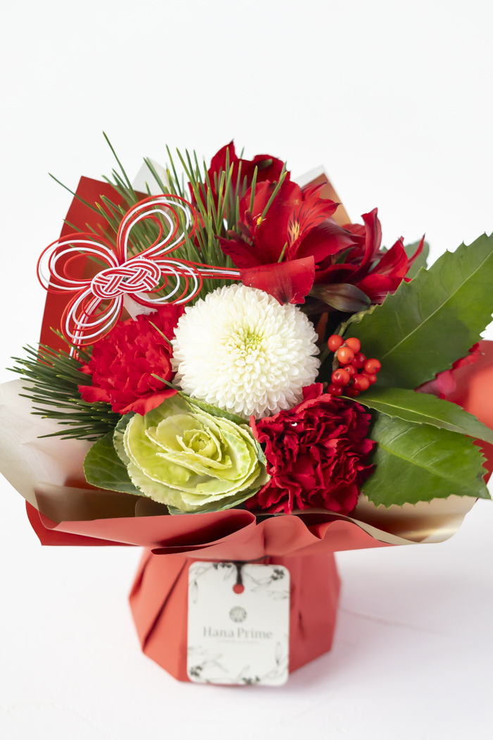 お正月限定 そのまま飾れるブーケ RED #2213 size:60
