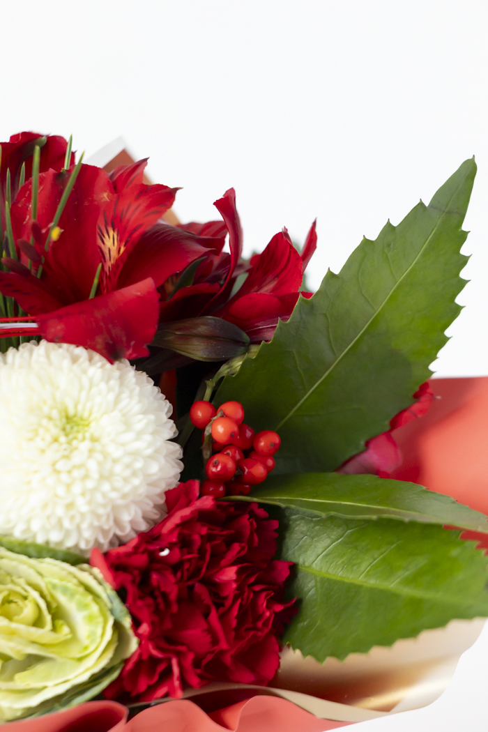 お正月限定 そのまま飾れるブーケ RED #2213 size:60の写真5枚目