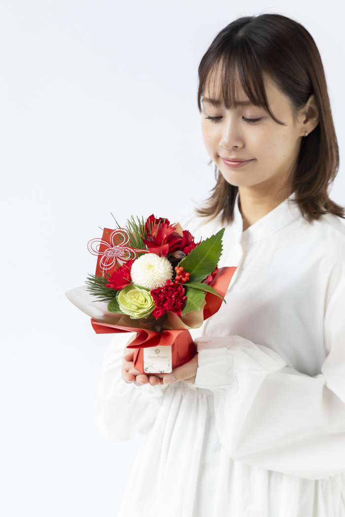 お正月限定 そのまま飾れるブーケ RED #2213 size:60の写真8枚目