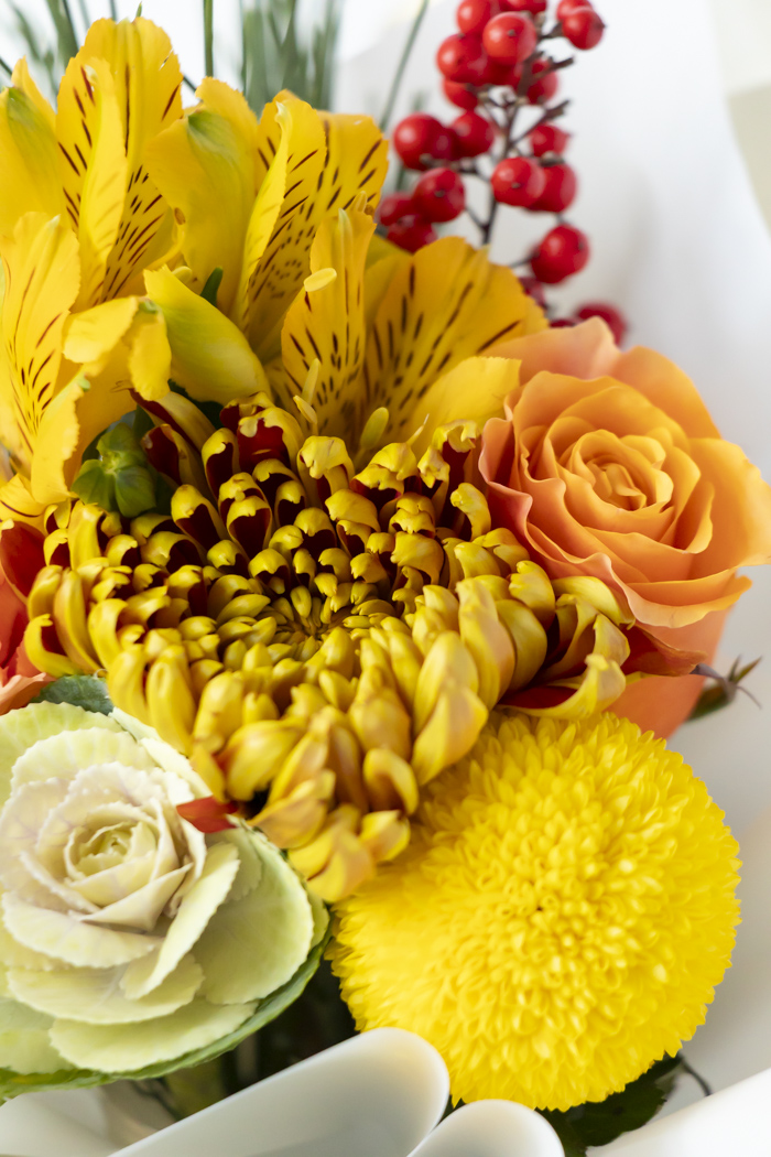 お正月限定 そのまま飾れるブーケ YEL×ORN #2212 size:80の写真3枚目