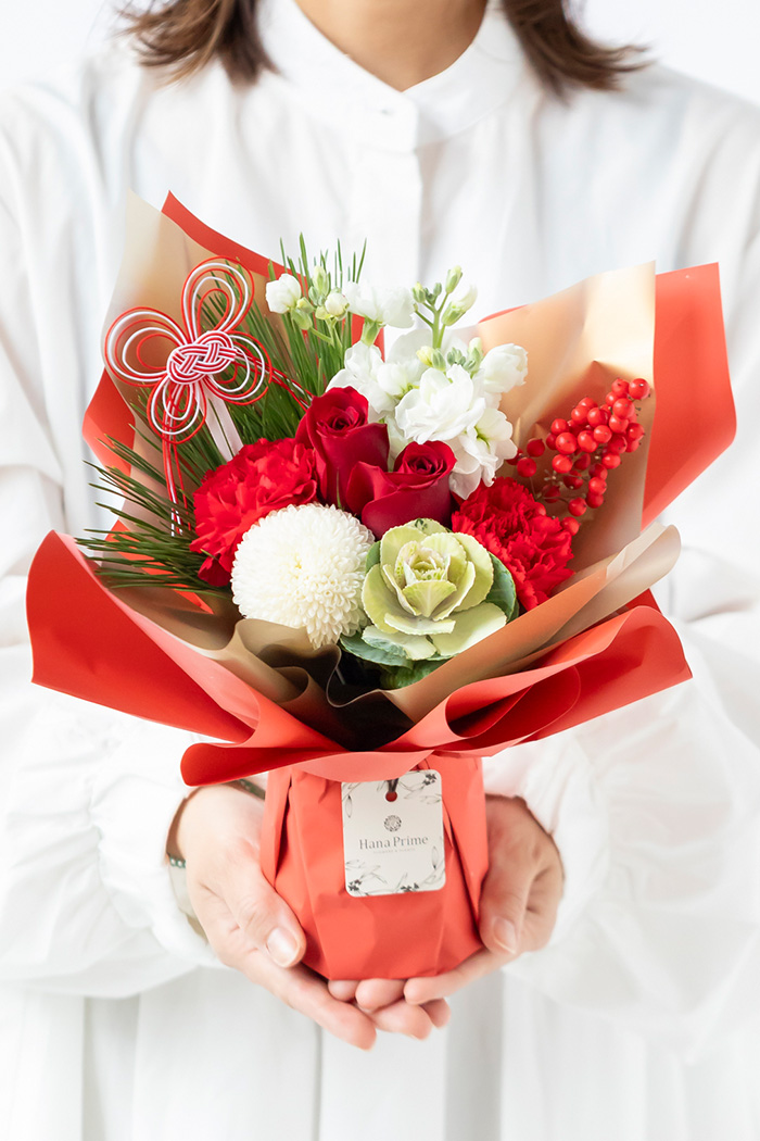 お正月限定 そのまま飾れるブーケ RED #2215 size:80
