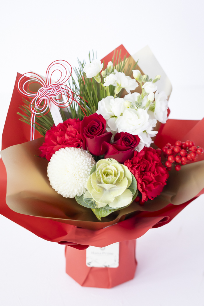 お正月限定 そのまま飾れるブーケ RED #2213 size:80の写真2枚目