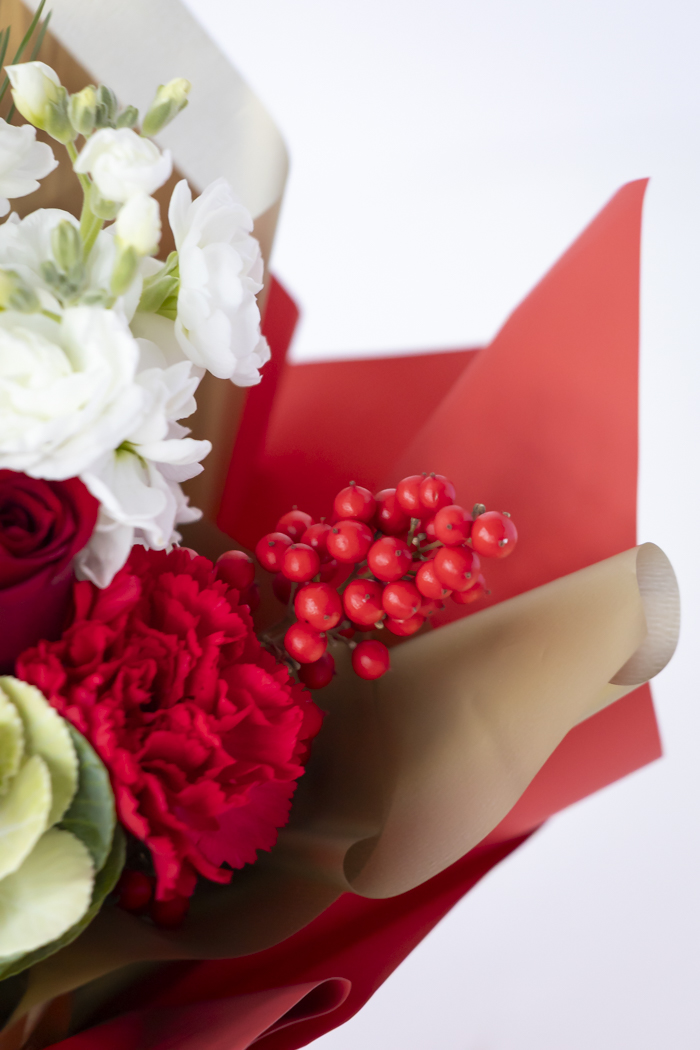 お正月限定 そのまま飾れるブーケ RED #2213 size:80の写真4枚目