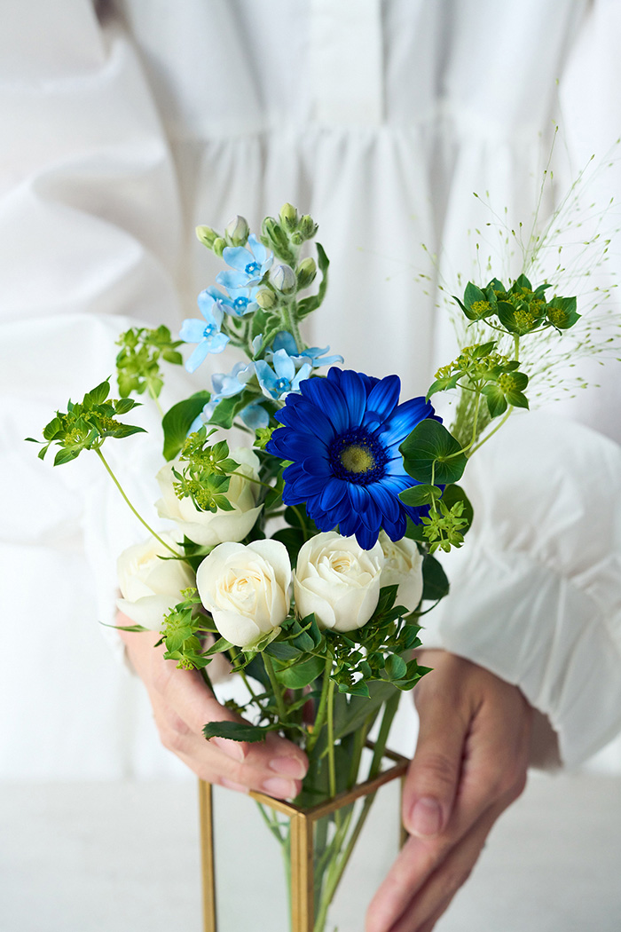 季節の花束 ミニブーケ #2263 size:80 Blueの写真2枚目