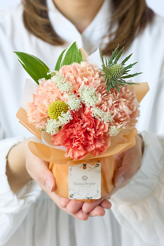 母の日 Special そのまま飾れる花束 #2277 size:S くすみORANGE