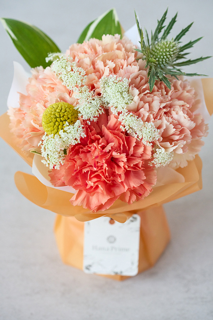 母の日 Special そのまま飾れる花束 #2277 size:S くすみORANGEの写真2枚目