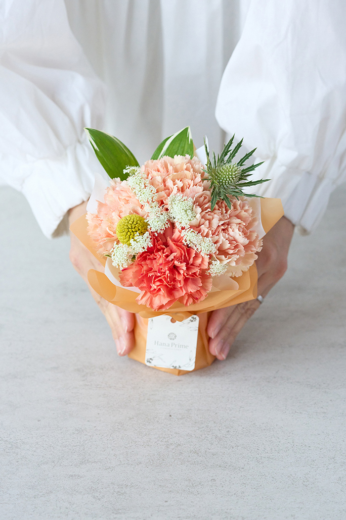母の日 Special そのまま飾れる花束 #2277 size:S くすみORANGE