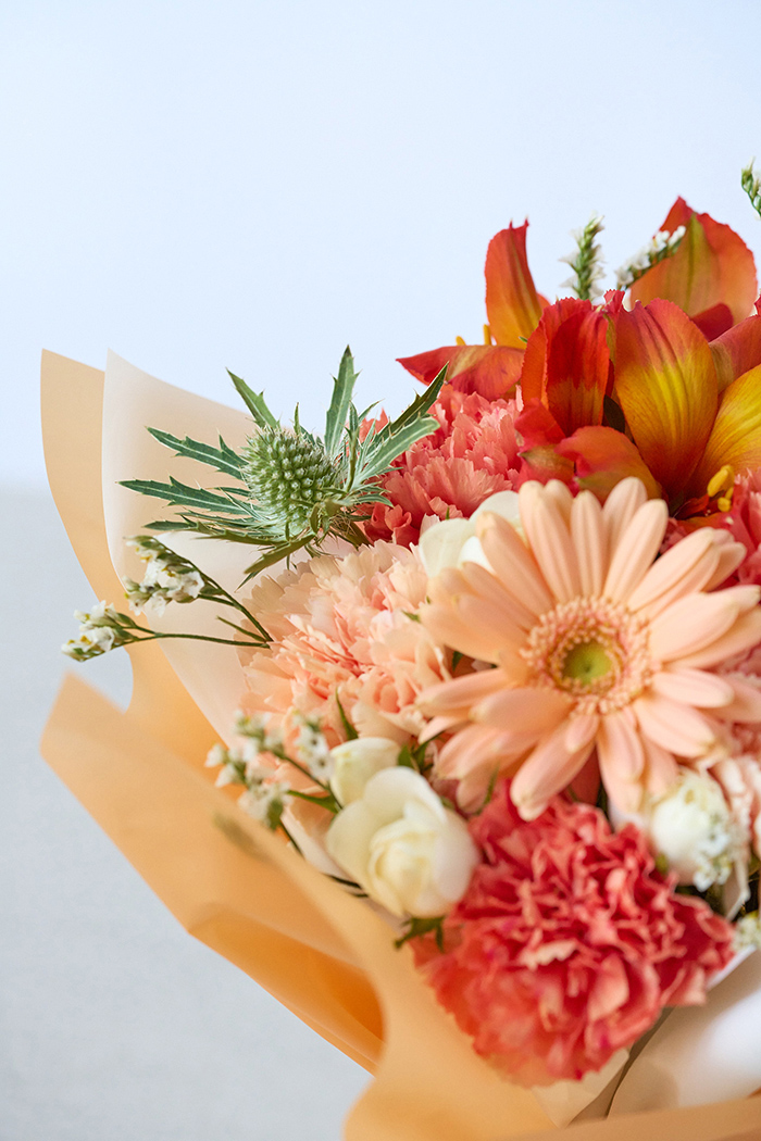 母の日 Special そのまま飾れる花束  #2278 size:M くすみORANGEの写真4枚目