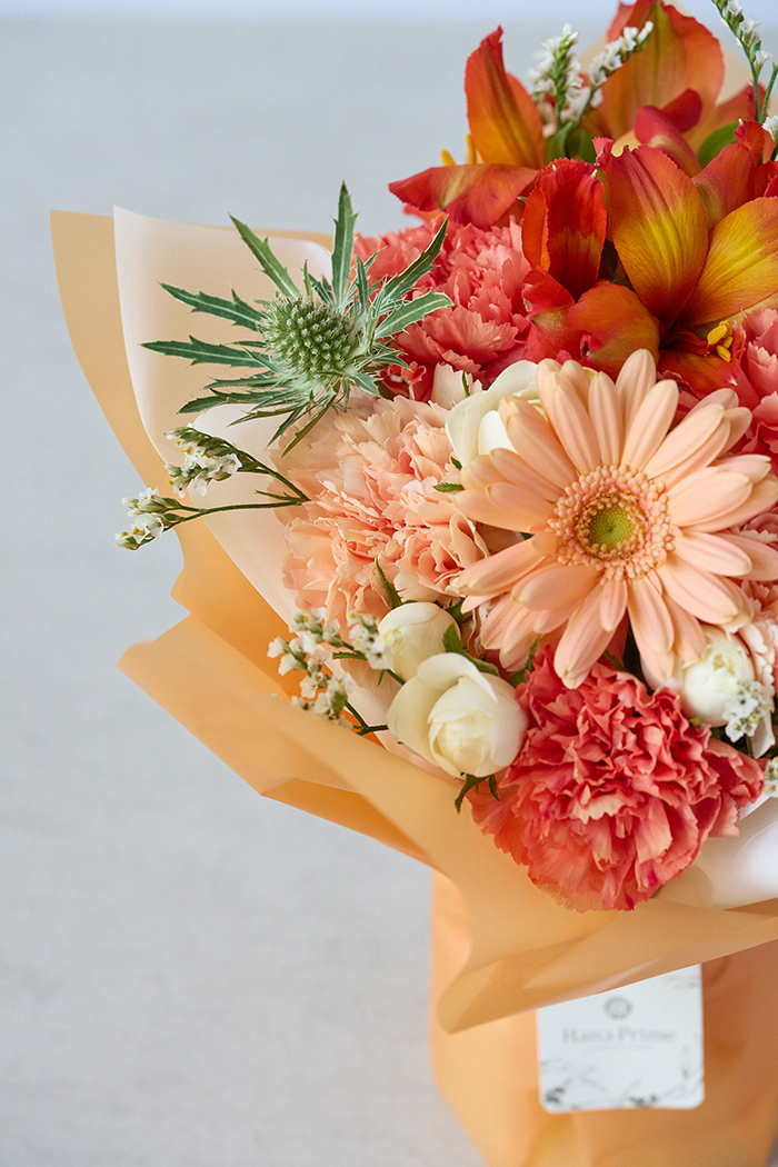 母の日 Special そのまま飾れる花束  #2278 size:M くすみORANGEの写真5枚目