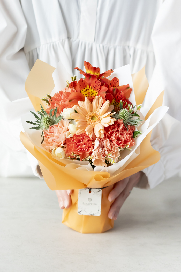母の日 Special そのまま飾れる花束  #2278 size:M くすみORANGEの写真9枚目