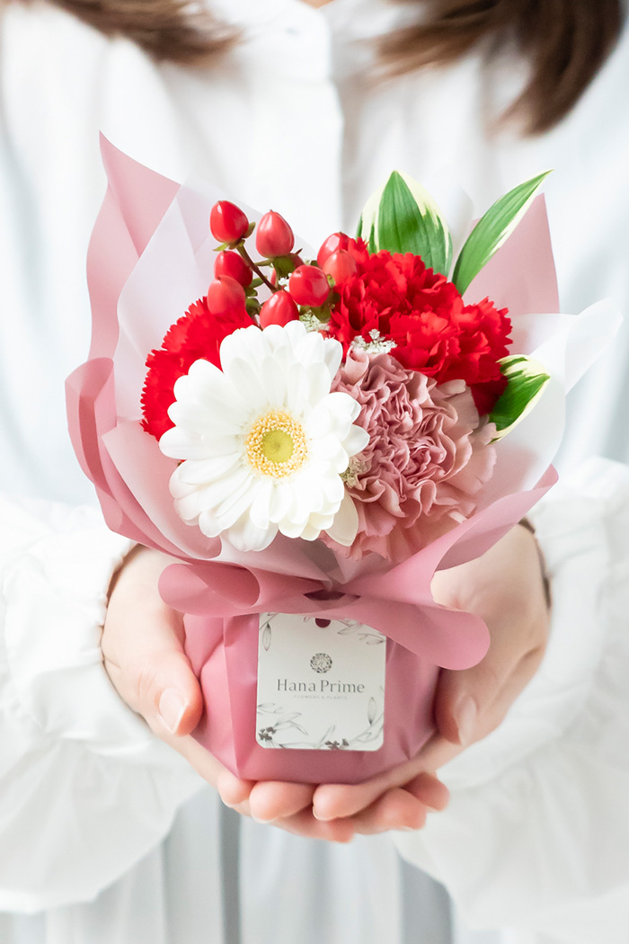 母の日 Special そのまま飾れる花束 #2279 size:S RED｜HanaPrime