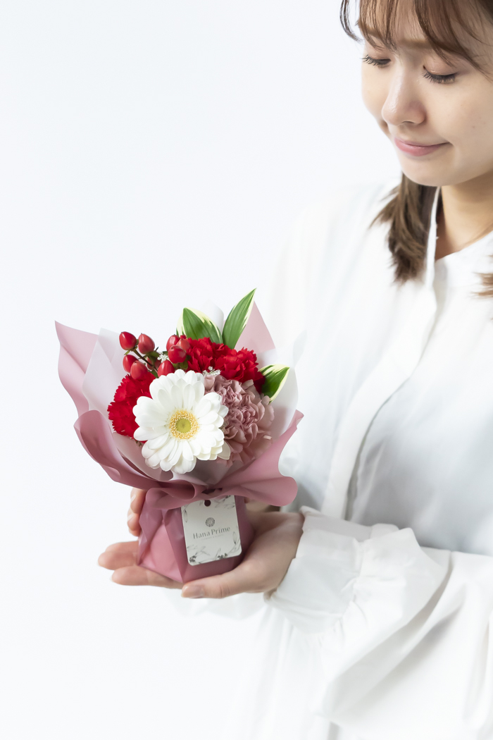 母の日 Special そのまま飾れる花束 #2279 size:S REDの写真3枚目