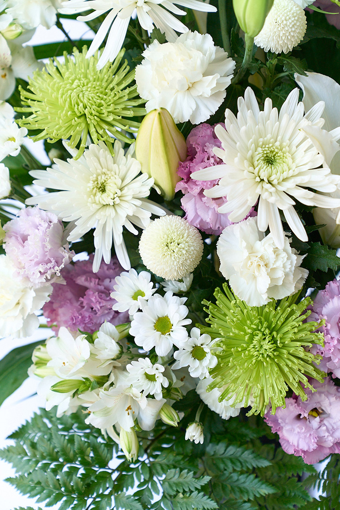 スタンド花 1段 ホワイトパープル #2319の写真8枚目