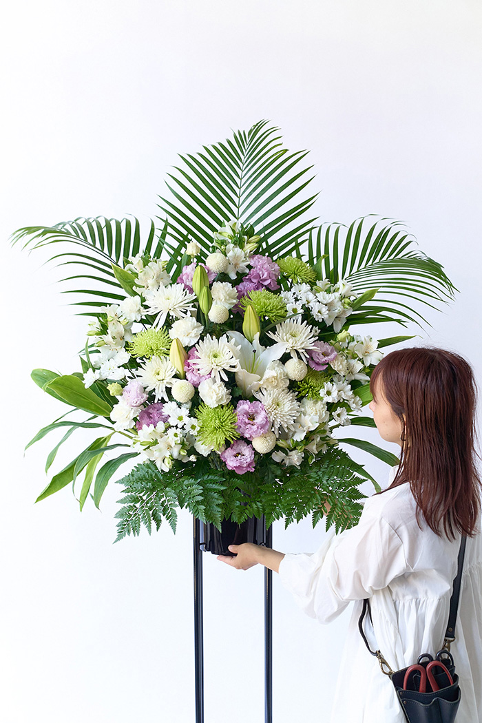 スタンド花 1段 ホワイトパープル #2319の写真10枚目