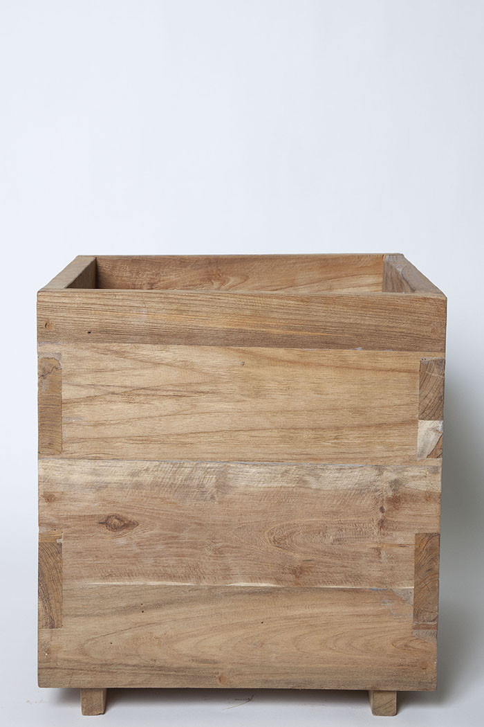 鉢カバー ティークプランター キューブ 10号鉢 公式 Hanaprime 花と植物のギフト通販