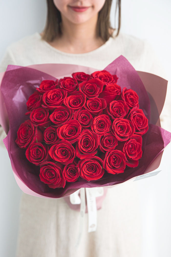 花束 ローズブーケ バラ 30本 #693 size:100 RED｜HanaPrime（ハナ  