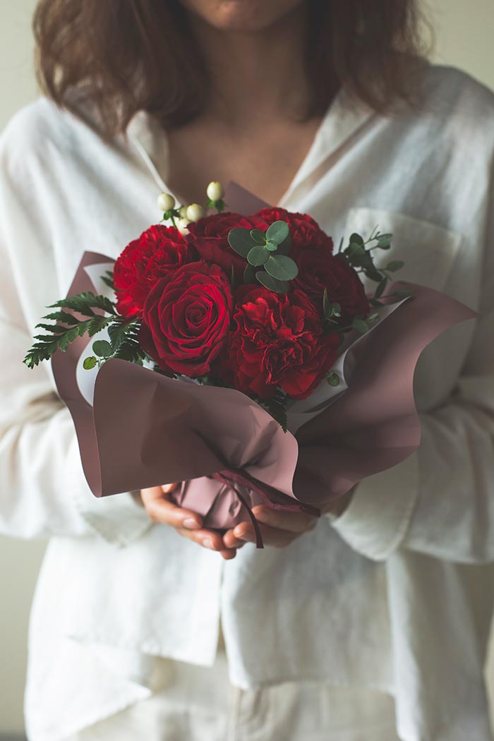 花束 そのまま飾れるブーケ #737 size:60　REDの写真3枚目