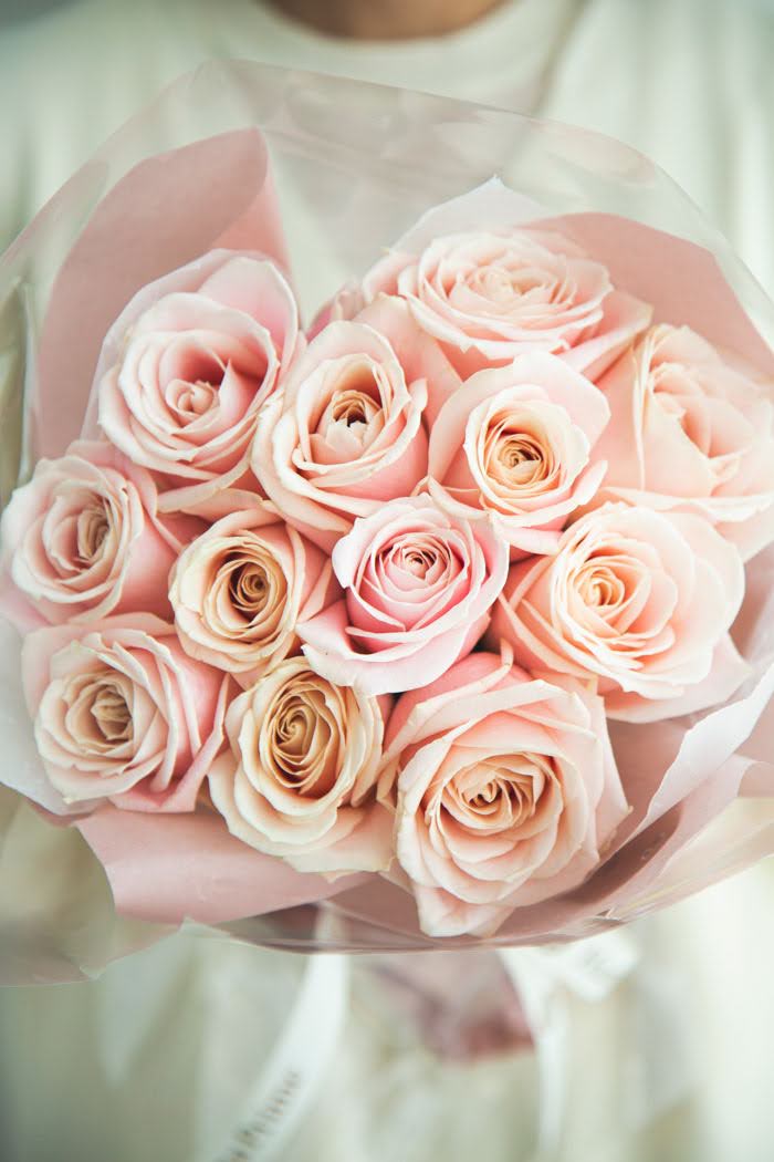 花束 ローズブーケ バラ 12本 #747 size:80　薄PNK