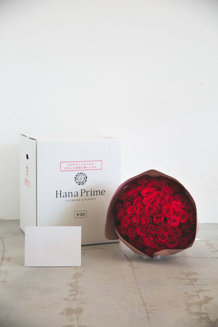 花束 ローズブーケ バラ 50本 #750 size:120 RED｜HanaPrime（ハナ