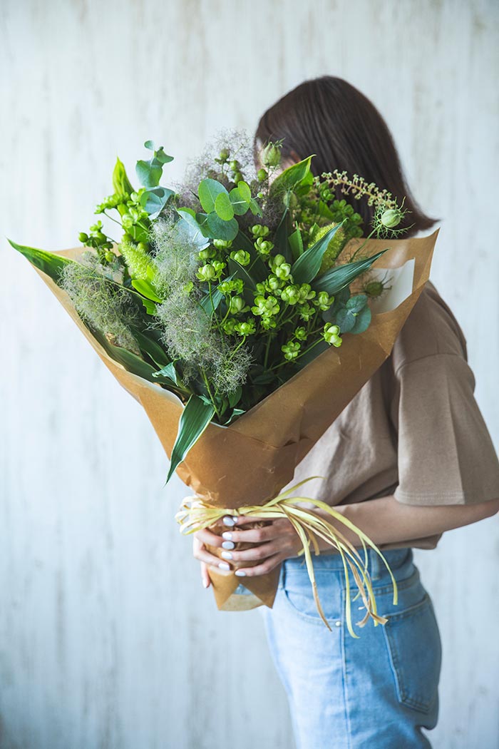 グリーン系の花束を探す 公式 Hanaprime 花と植物のギフト通販