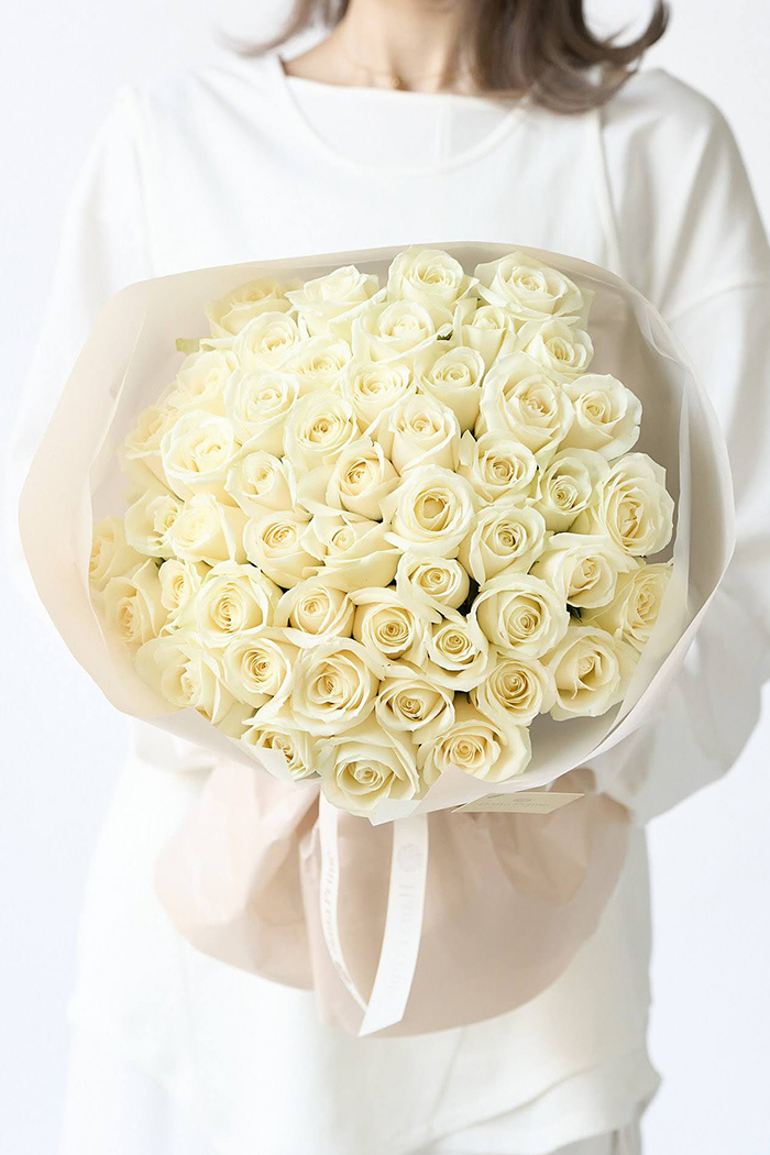 花束 ローズブーケ バラ50本 #794 size:120　WHT