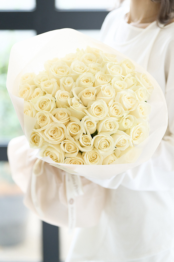 花束 ローズブーケ バラ50本 #794 size:120　WHT