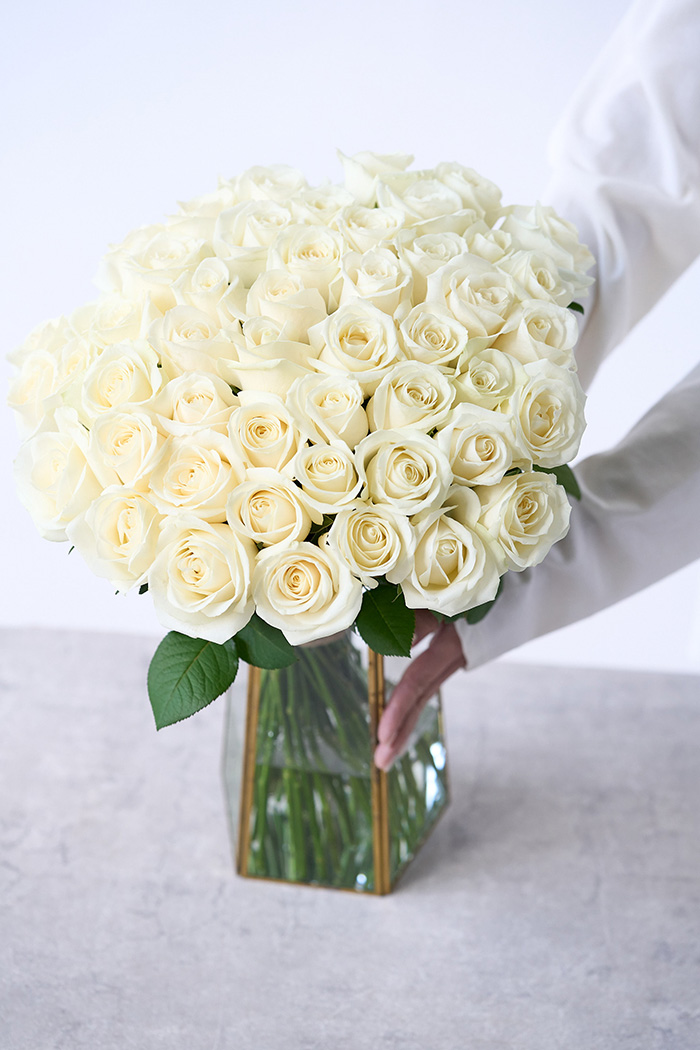 花束 ローズブーケ バラ50本 794 Size 1 Wht 公式 Hanaprime 花と植物のギフト通販