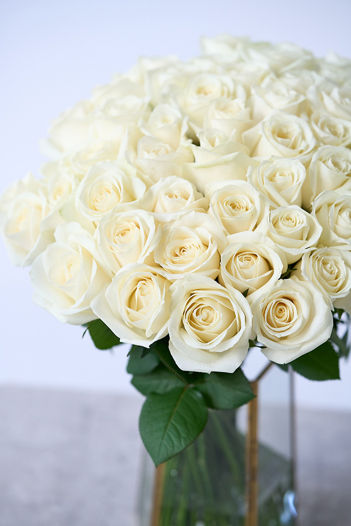 花束 ローズブーケ バラ50本 #794 size:120 WHT｜HanaPrime
