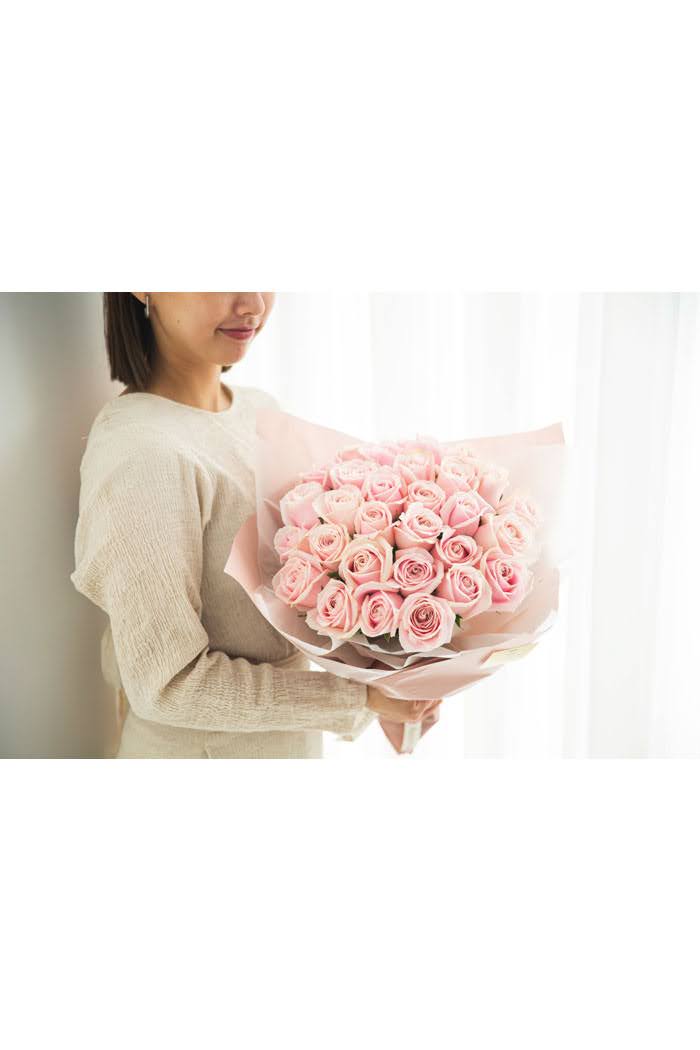 花束 ローズブーケ バラ30本 #797 size:100 薄PNKの写真4枚目