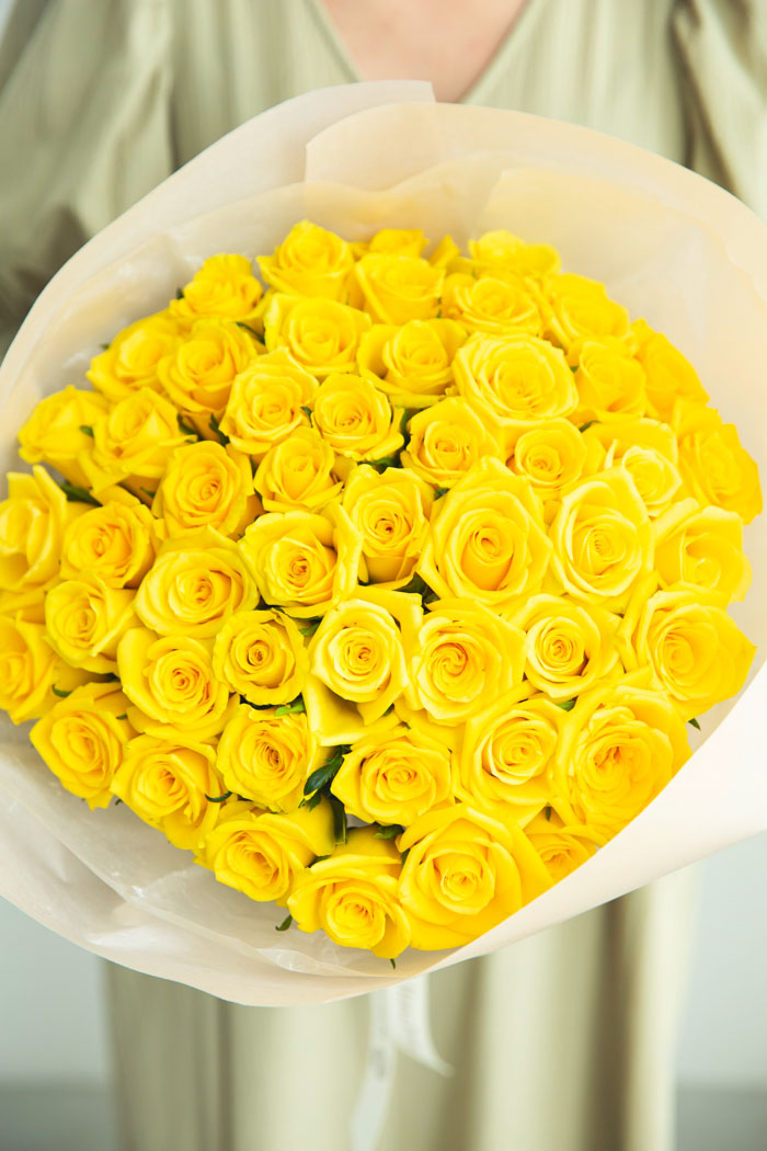 花束 ローズブーケバラ50本 #799 size:120　YEL