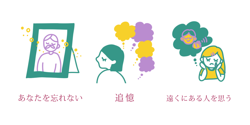 シオンの花言葉は「追憶」「あなたを忘れない」「遠くにある人を思う」